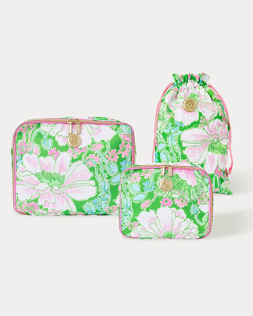 Lilly Pulitzer - Gwp Packing Cube Set - Putting Green Poppyland