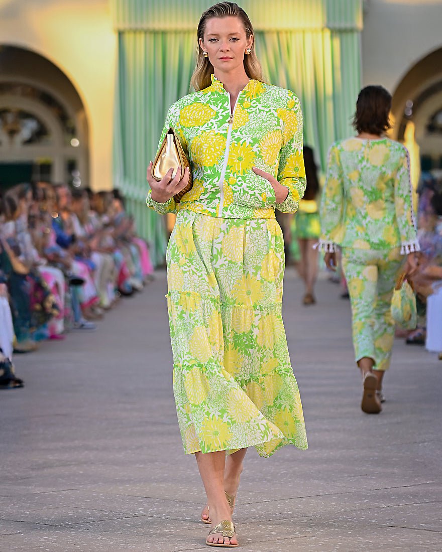 Lilly Pulitzer - Hadly Short Sleeve Smocked Maxi Dress - Crocodile Green Mumbo Jumbo