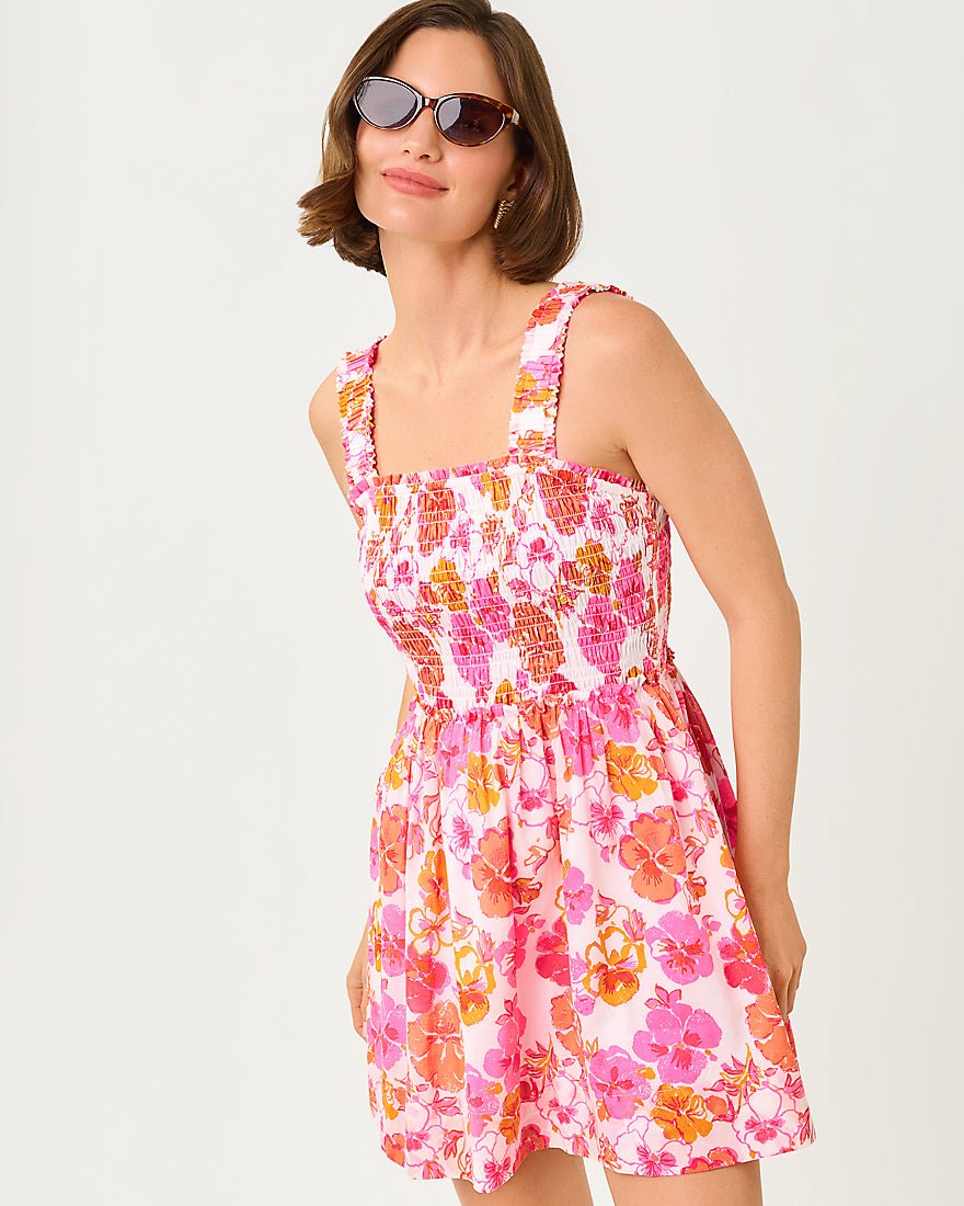 Lilly Pulitzer - Hadly Skirted Romper - Resort White Pansy Fansy