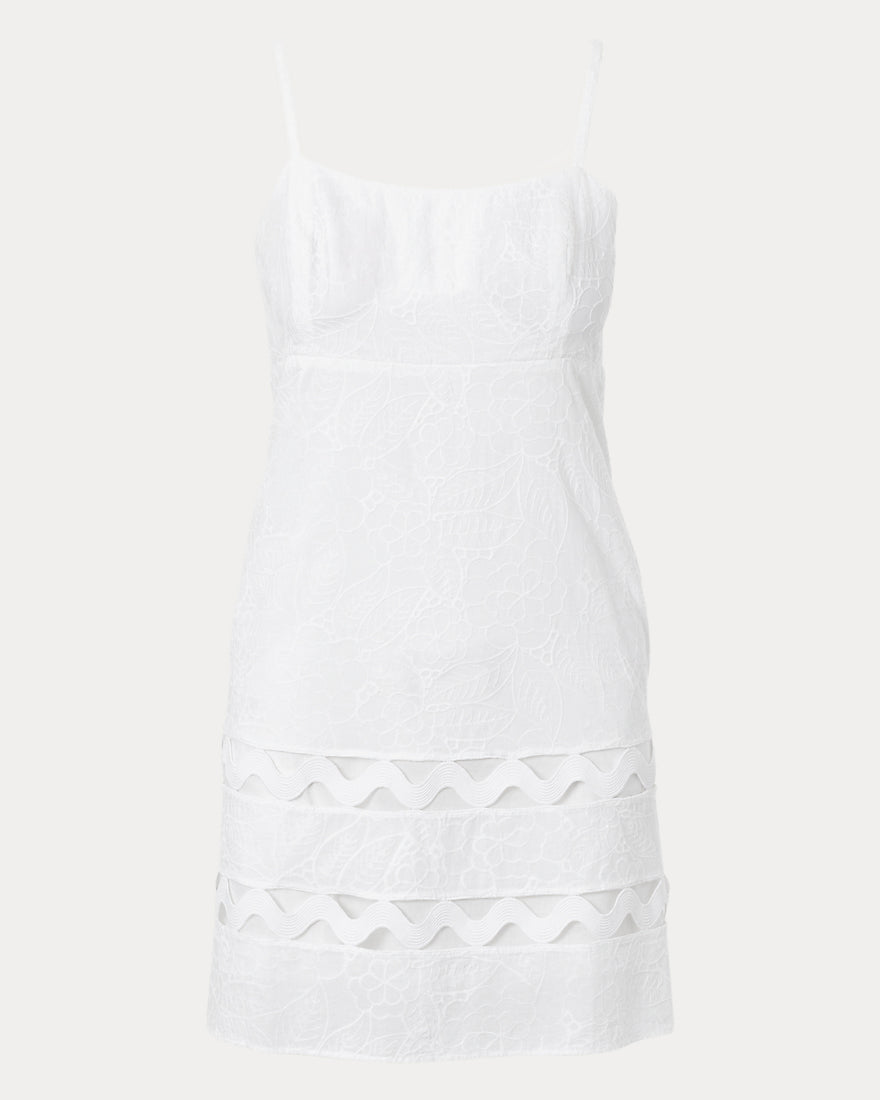Lilly Pulitzer - Haliey Dress - Resort White Sunshowers Embroidery