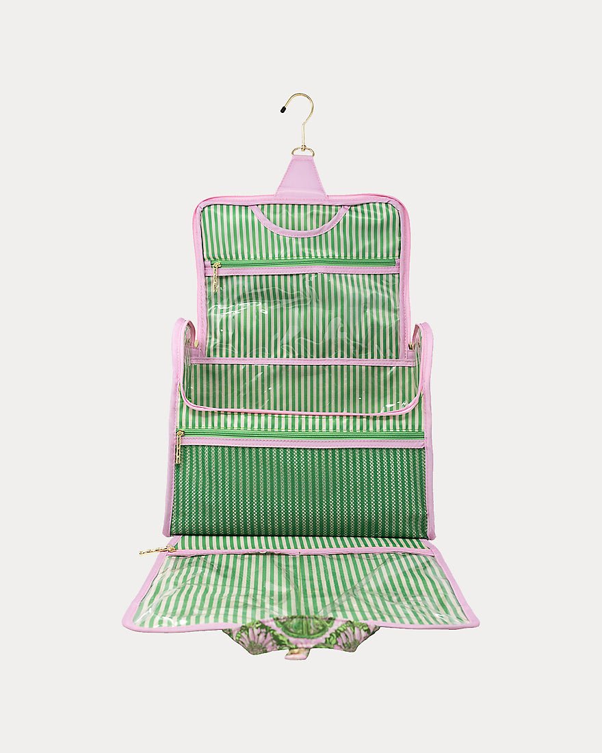 Lilly Pulitzer - Hanging Toiletry Bag - Oleander Pink Tropical Tiles