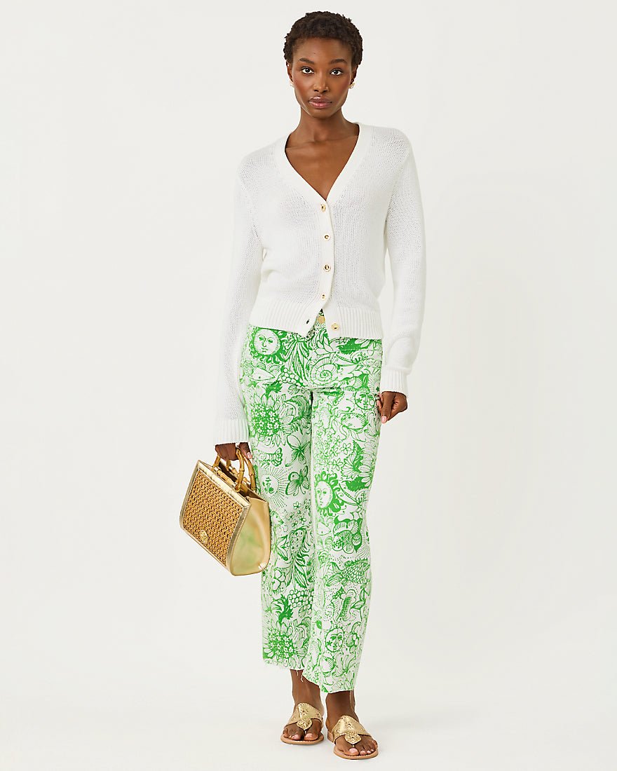 Lilly Pulitzer - Harleen High Rise Crop Jean - Putting Green Fleur De Lilly