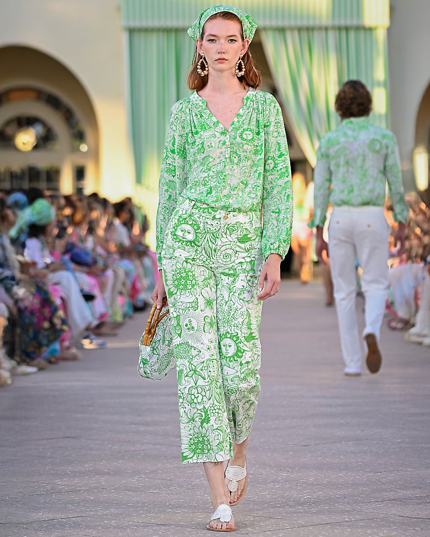 Lilly Pulitzer - Harleen High Rise Crop Jean - Putting Green Fleur De Lilly