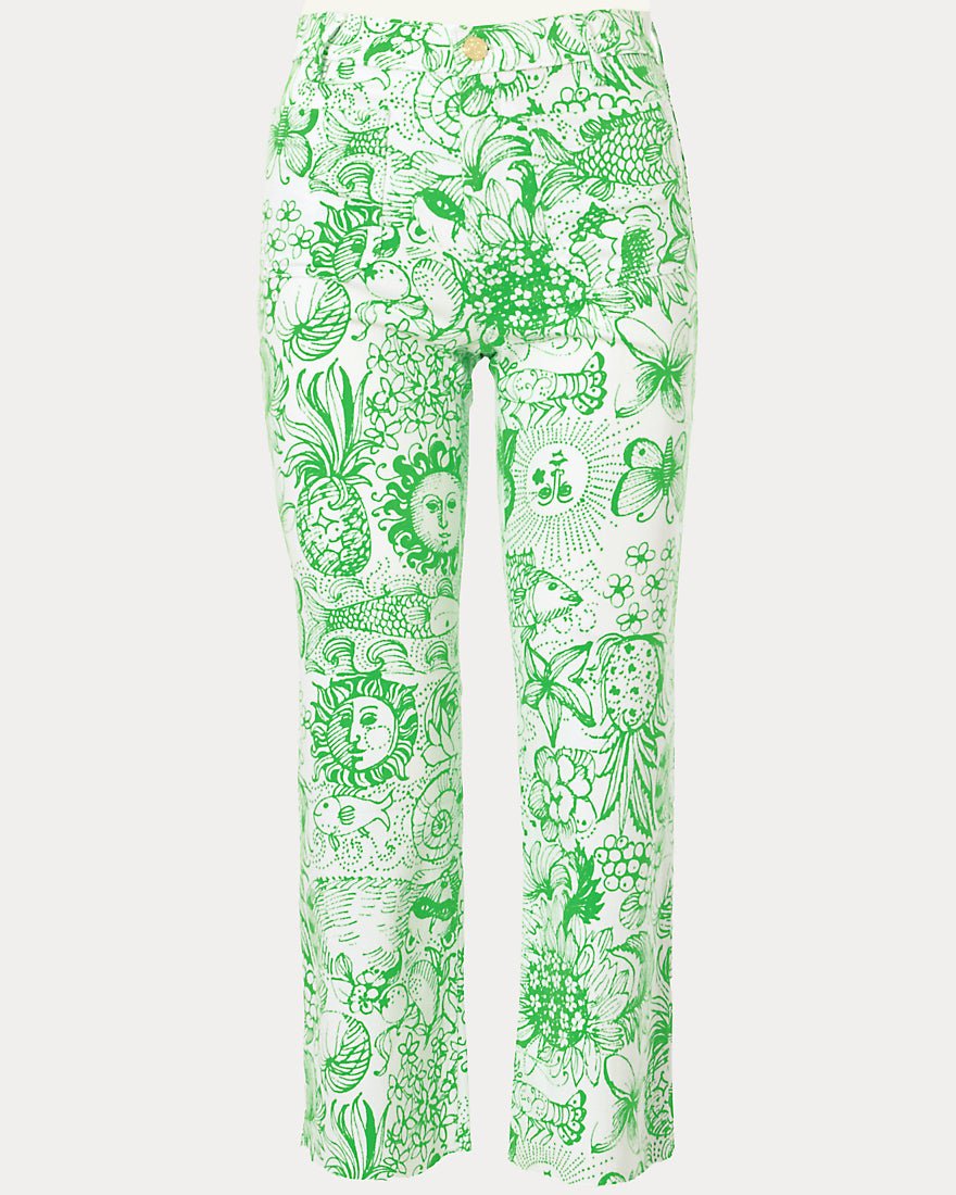 Lilly Pulitzer - Harleen High Rise Crop Jean - Putting Green Fleur De Lilly