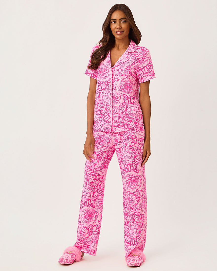 Lilly Pulitzer - Harte Bow Slipper - Pink Aster A Rose By Any Other Name