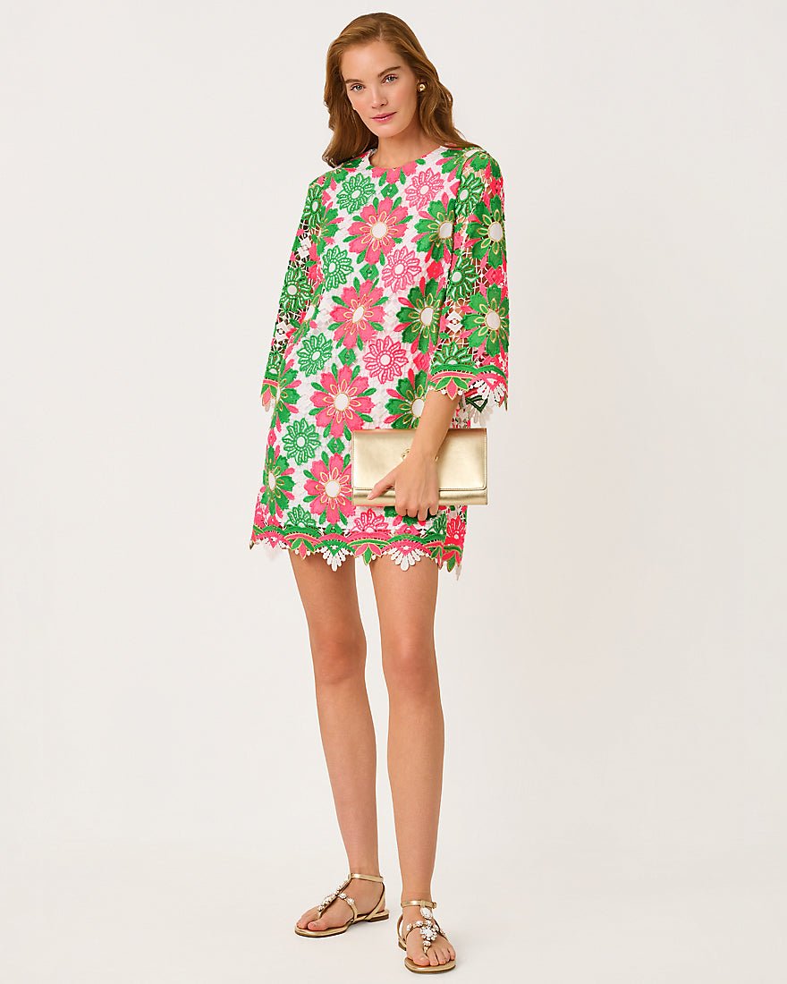 Lilly Pulitzer - Jouri Lace Dress - Cherry Blossom Pink Sunshine Tile Lace