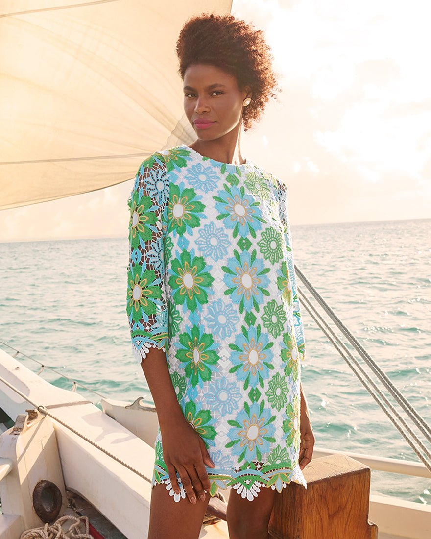 Lilly Pulitzer - Jouri Lace Dress - Putting Green Sunshine Tile Lace