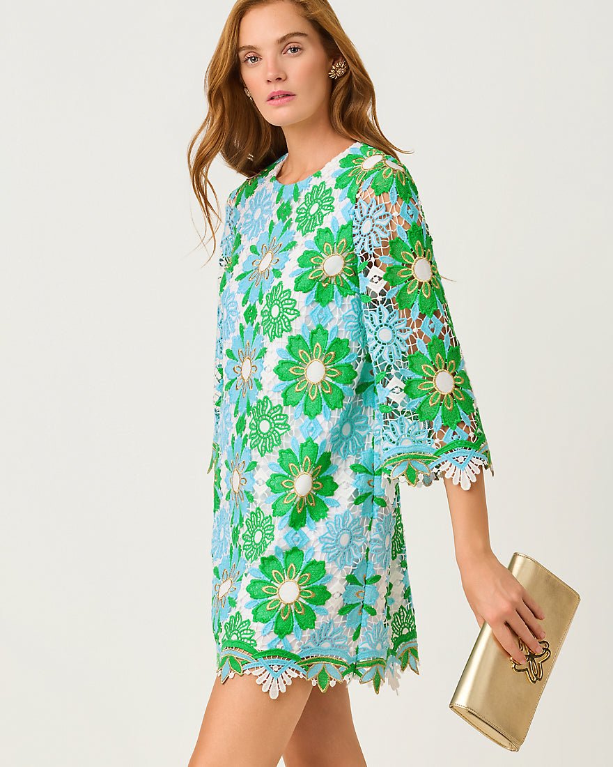Lilly Pulitzer - Jouri Lace Dress - Putting Green Sunshine Tile Lace