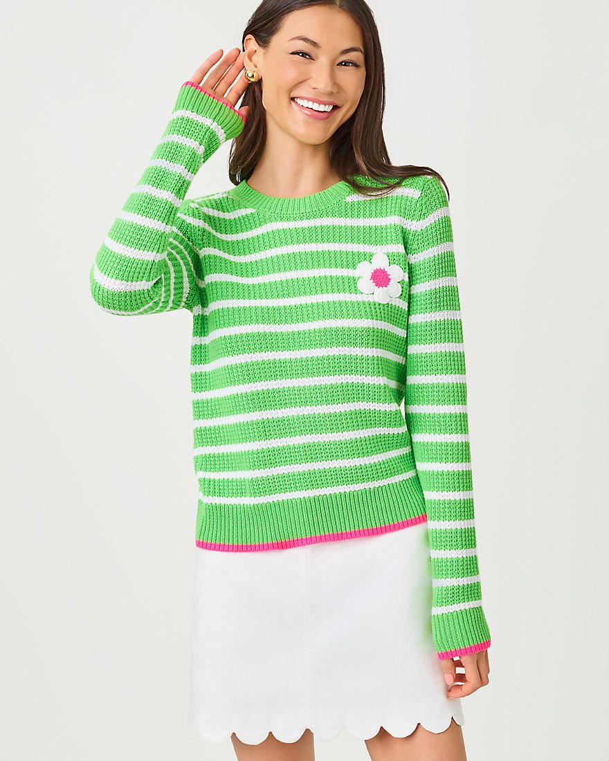 Lilly Pulitzer - Jovienne Sweater - Jackfruit Green Shine Bright Stripe