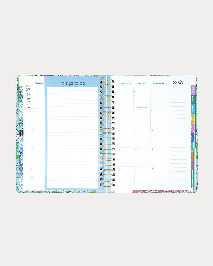 Lilly Pulitzer - Jumbo 17 Month Agenda - Day Dream Blue Throw Me a Line