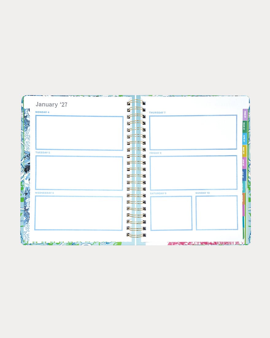 Lilly Pulitzer - Jumbo 17 Month Agenda - Day Dream Blue Throw Me a Line
