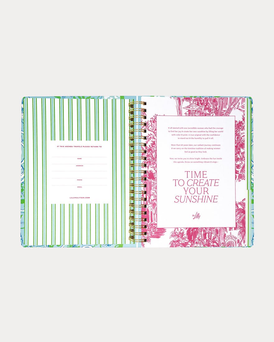 Lilly Pulitzer - Jumbo 17 Month Agenda - Day Dream Blue Throw Me a Line