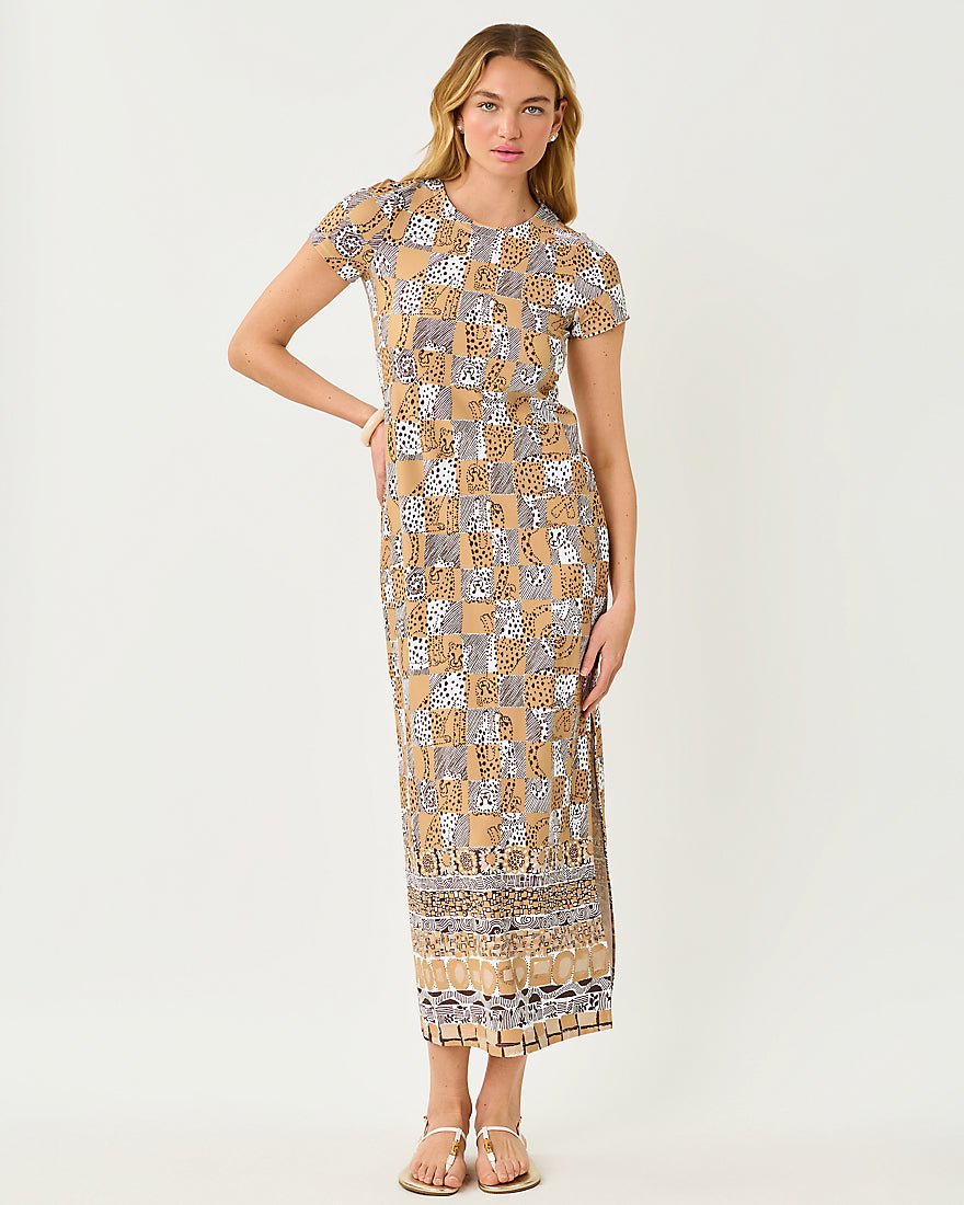 Lilly Pulitzer - Kaden Upf 50 Plus Maxi Dress - Iced Latte Cheetah Checks