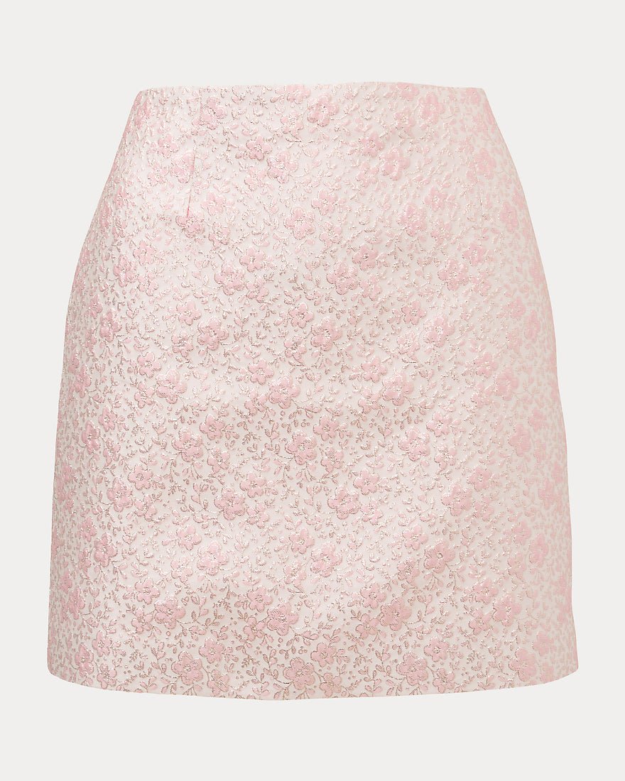 Lilly Pulitzer - Kels Mini Skirt - Conch Shell Pink Ritsy Ditsy Metallic Brocade