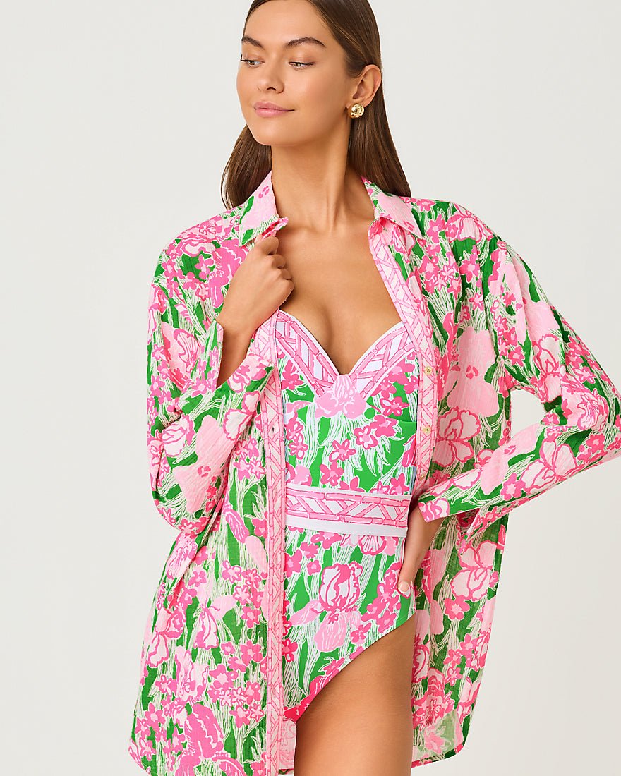 Lilly Pulitzer - Kwitney Long Sleeve Coverup - Putting Green Hannah