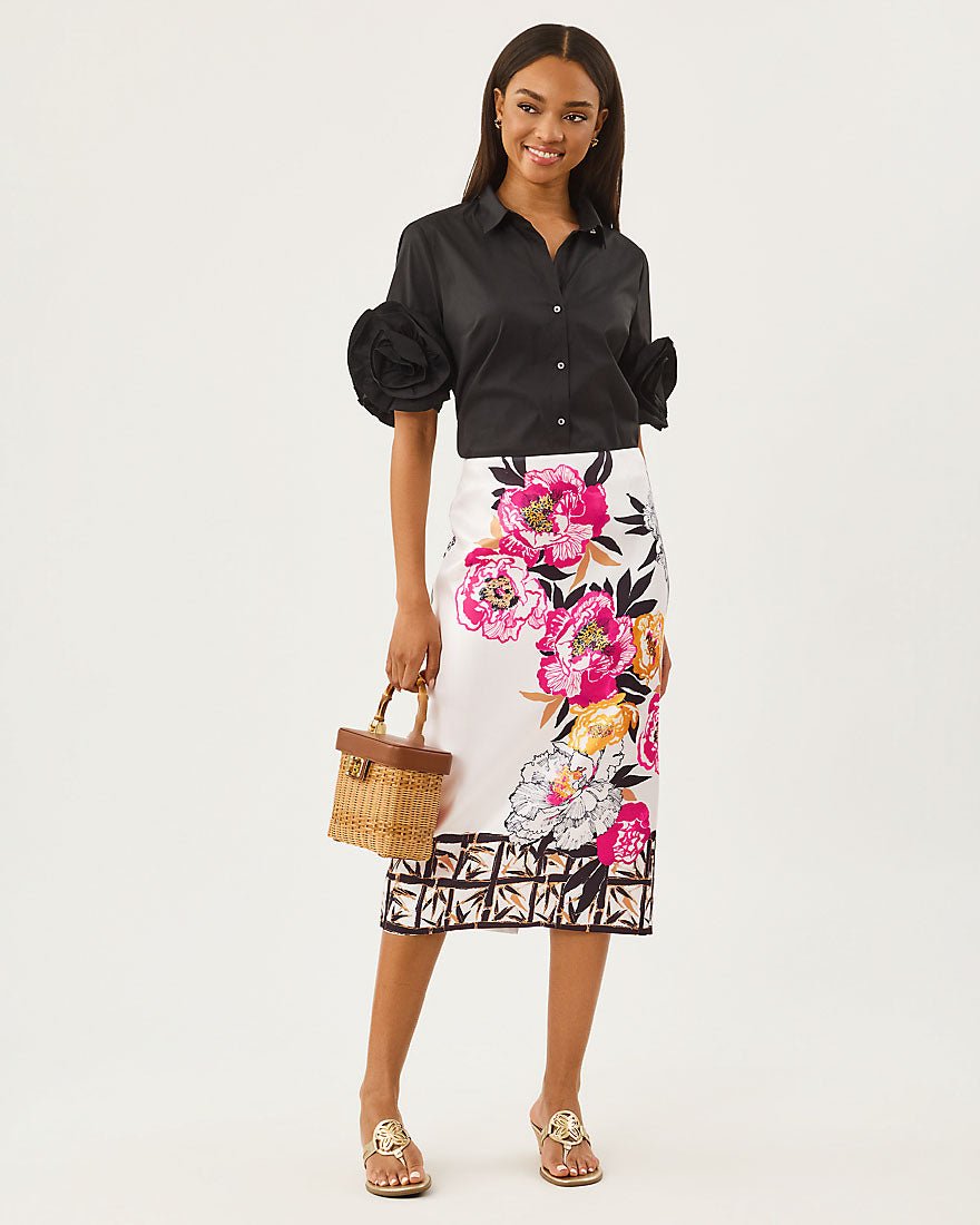 Lilly Pulitzer - Louetta Midi Skirt - Coconut Peony Perfection