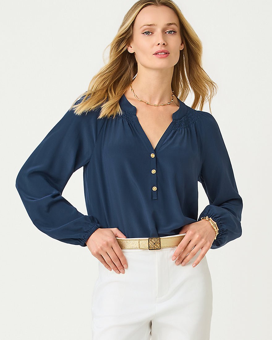 Lilly Pulitzer - Lp Skinny Leather Logo Belt - Gold Metallic