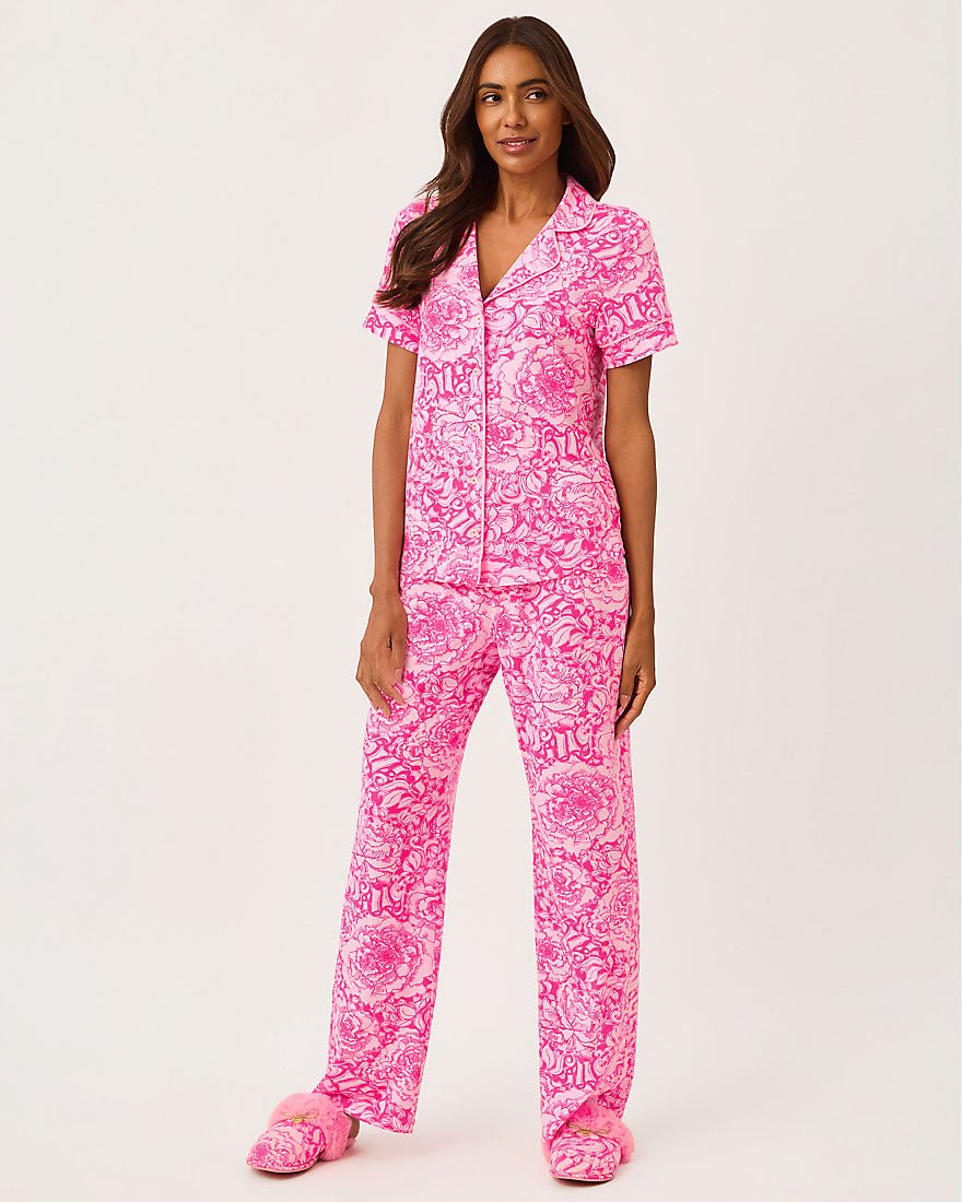 Lilly Pulitzer - Lysandra Pj Pant - Pink Aster A Rose By Any Other Name