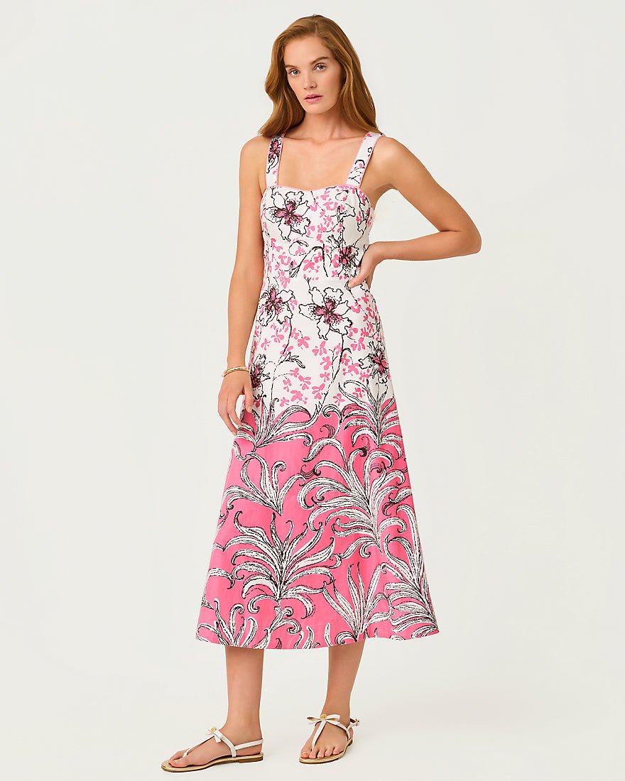 Lilly Pulitzer - Maella Midi Dress - Confetti Pink Bumbley Buzz Overlay