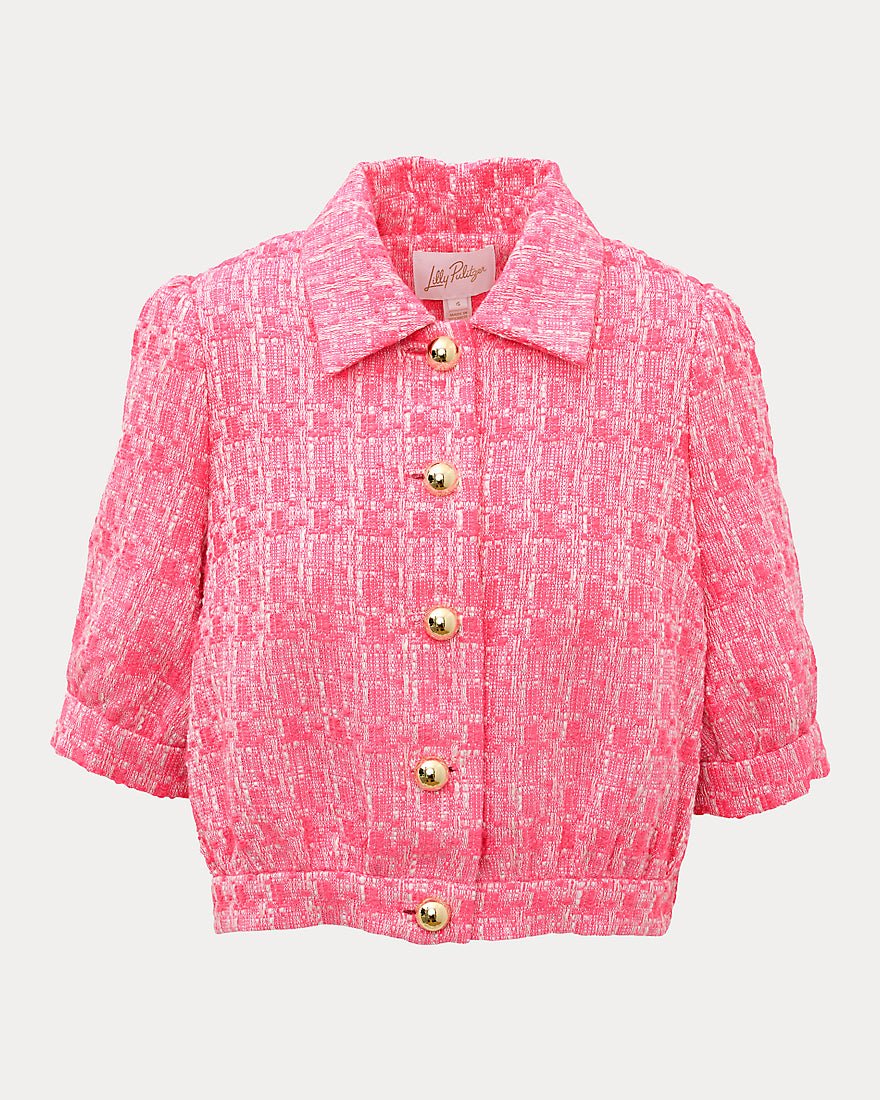 Lilly Pulitzer - Marciana Boucle Jacket - Cherry Blossom Pink Blurred Lines Boucle