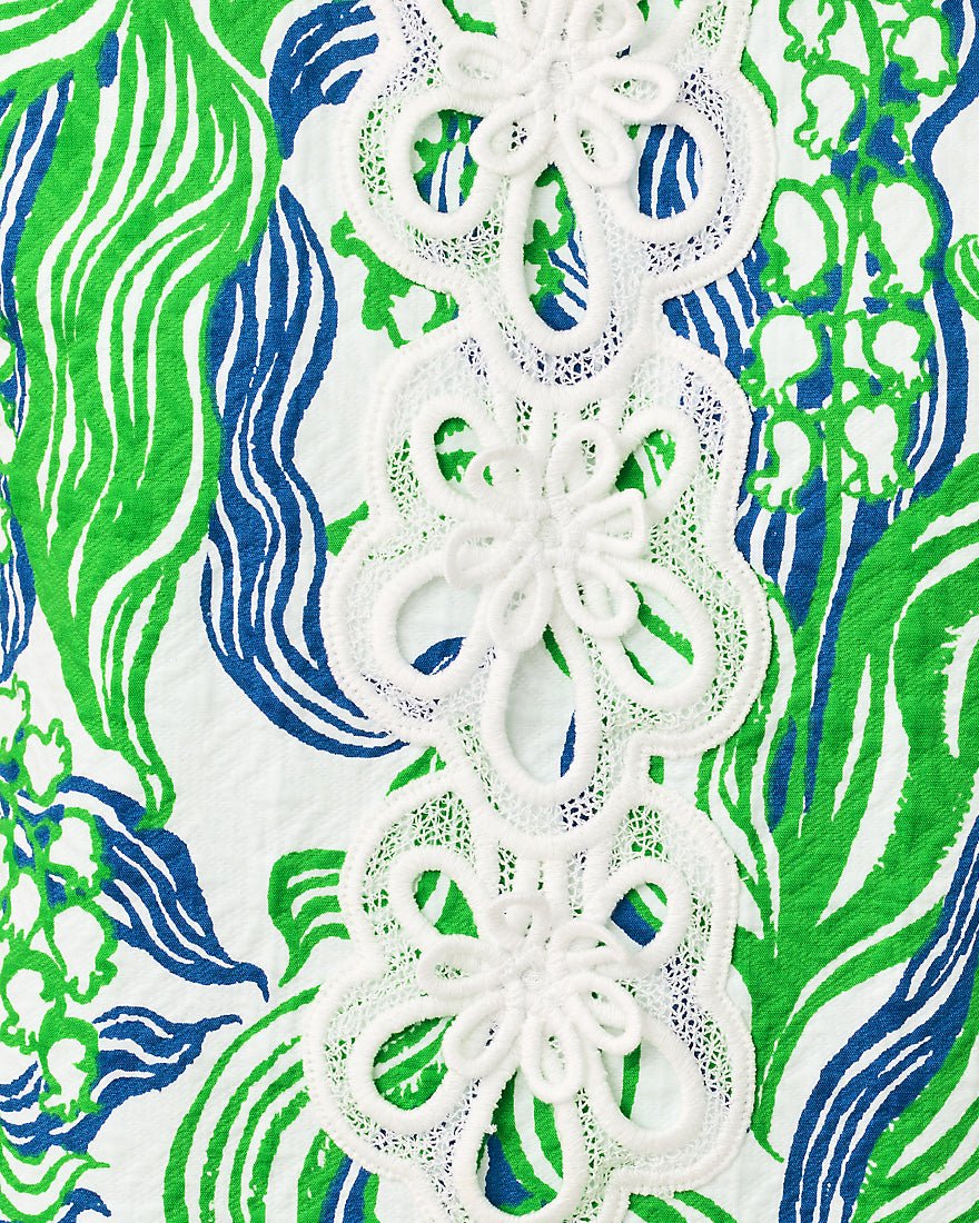 Lilly Pulitzer - Marleigh Stretch Maxi Shift Dress - Putting Green Oversized Lilly Of The Valley