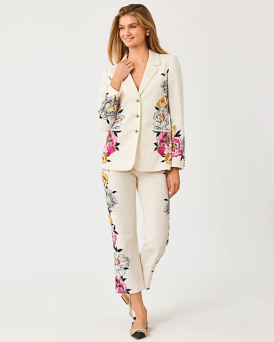 Lilly Pulitzer - Marta Stretch Pant - Coconut Peony Perfection