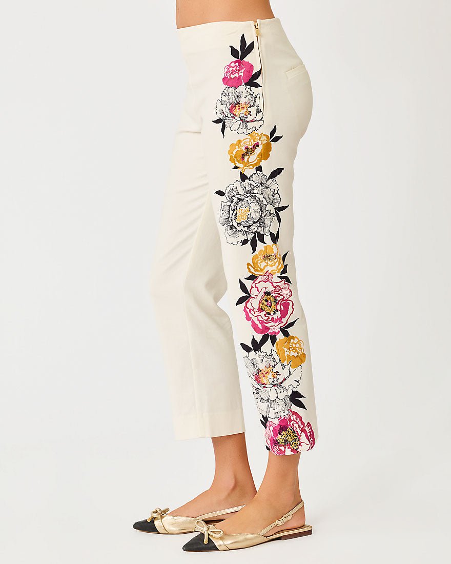 Lilly Pulitzer - Marta Stretch Pant - Coconut Peony Perfection