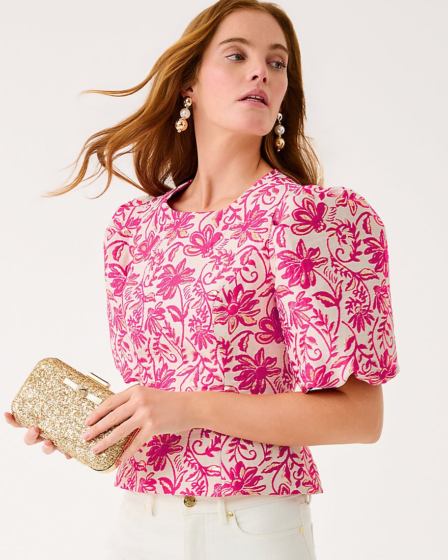 Lilly Pulitzer - Medora Jacquard Top - Sun Shell Pink Sunseeker Jacquard