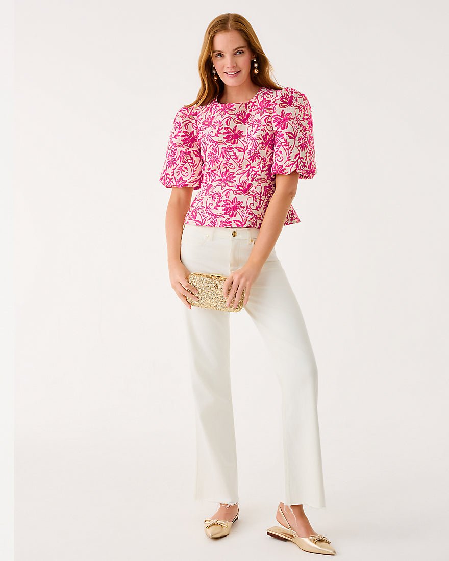 Lilly Pulitzer - Medora Jacquard Top - Sun Shell Pink Sunseeker Jacquard