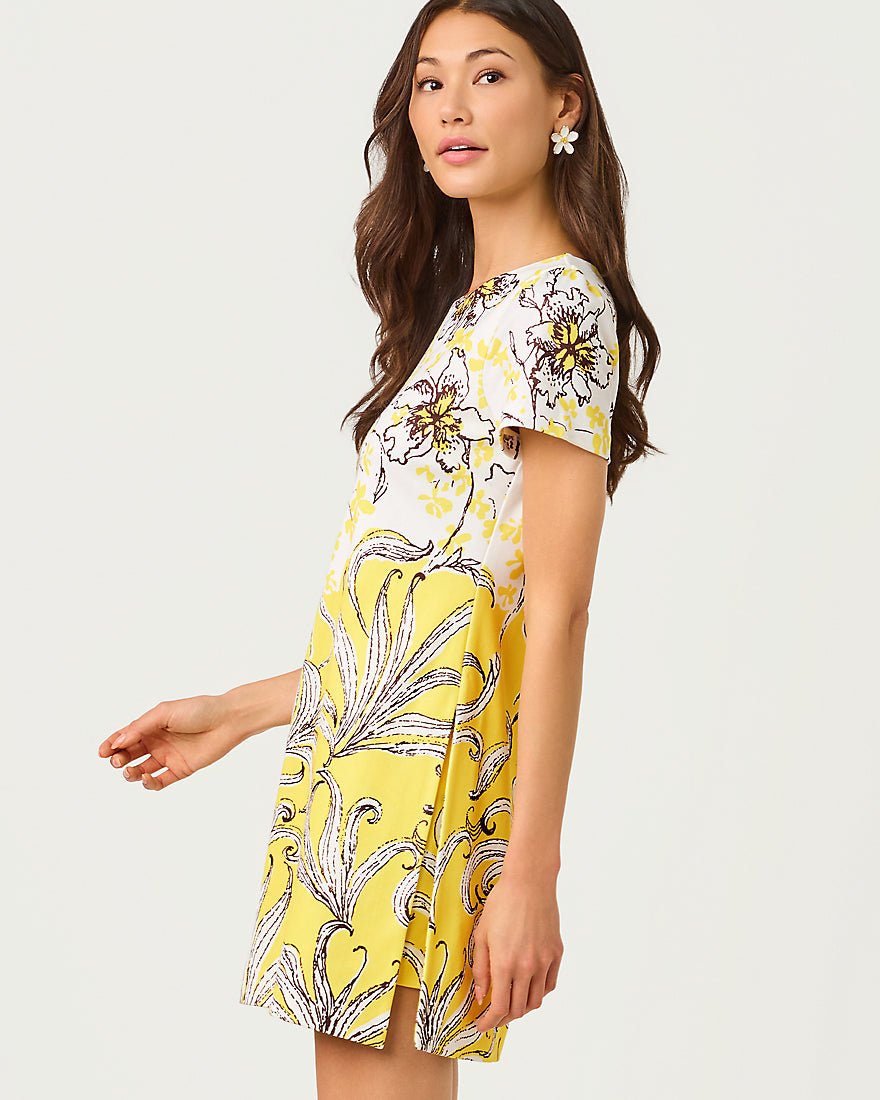 Lilly Pulitzer - Melodie Skirted Romper - Estelle Yellow Bumbley Buzz