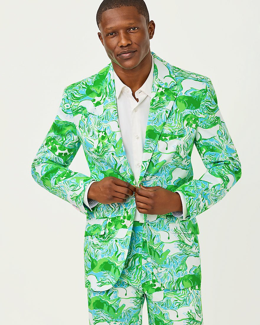 Lilly Pulitzer - Mens Stuff Flagler Blazer - Capri Blue Galloping Gals