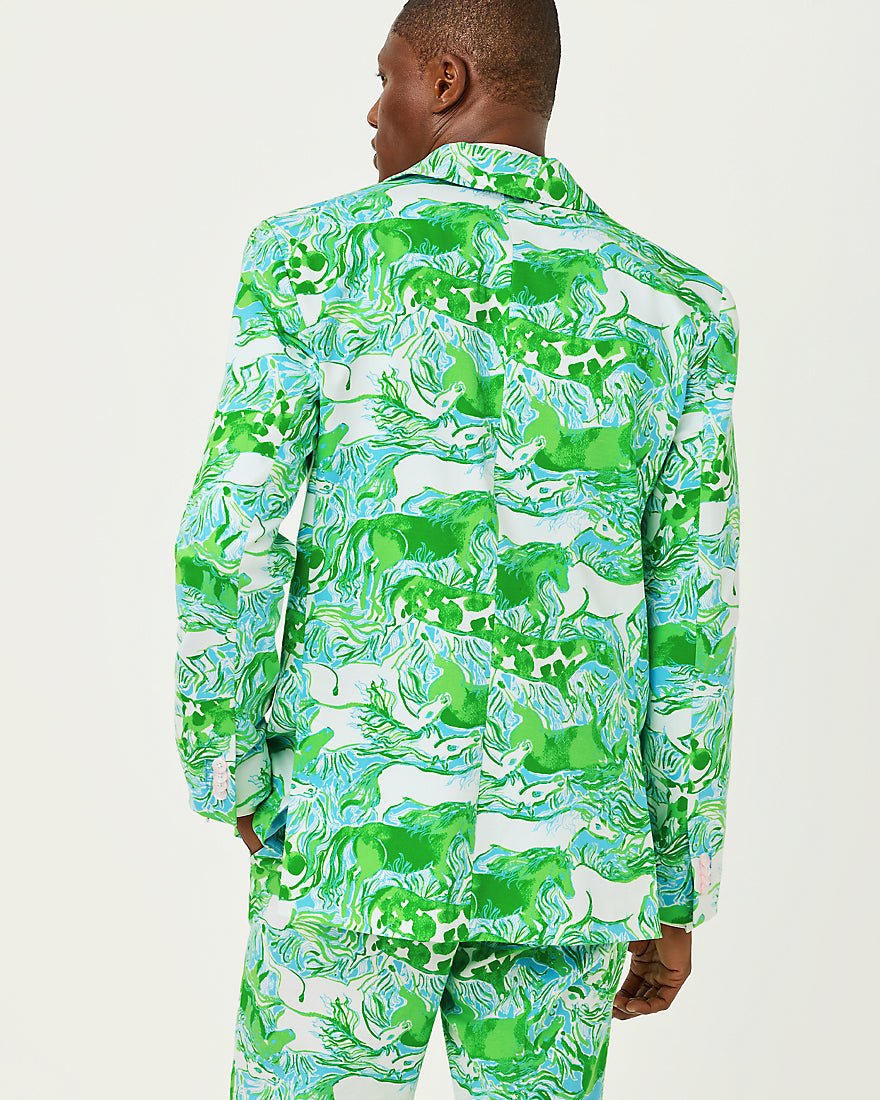 Lilly Pulitzer - Mens Stuff Flagler Blazer - Capri Blue Galloping Gals