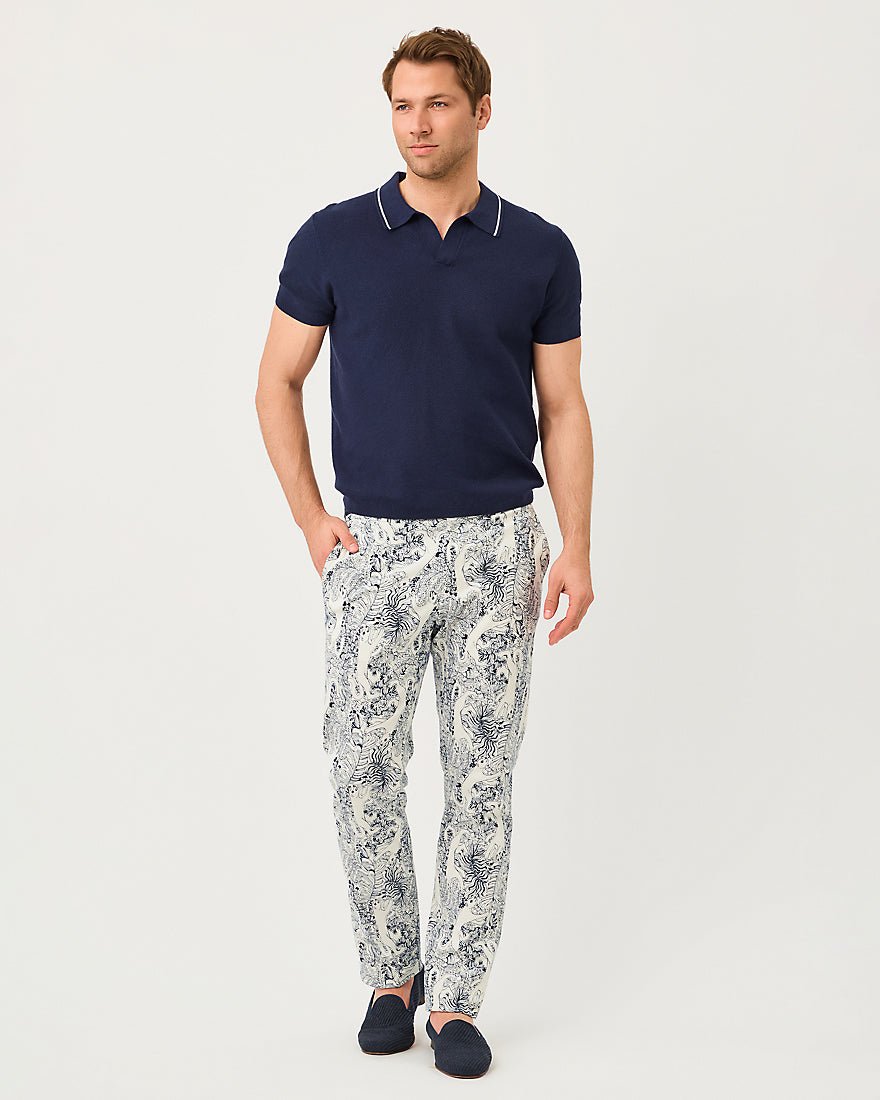 Lilly Pulitzer - Mens Stuff Mizner Stretch Pant - Coconut Lil Palm Prowl