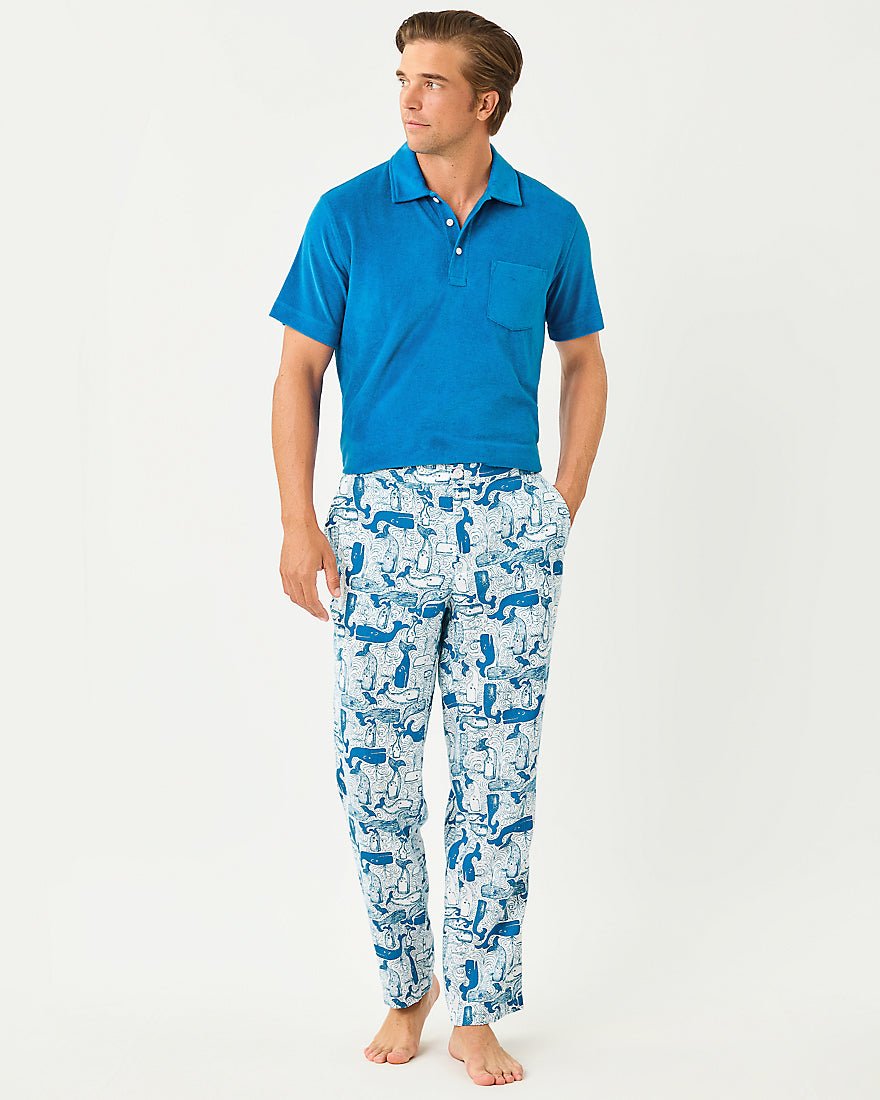 Lilly Pulitzer - Mens Stuff Theo Pant - Nassau Blue Thar She Blows