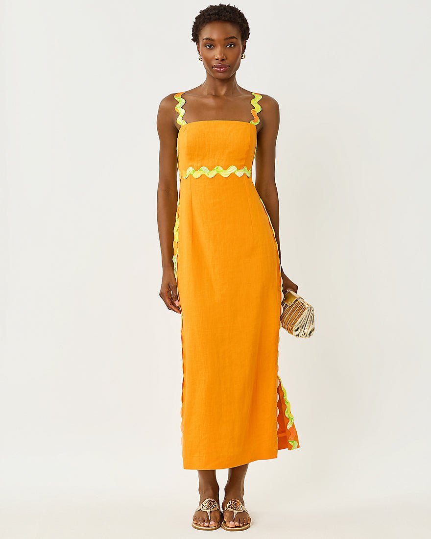 Lilly Pulitzer - Mikayla Linen Midi Dress - Citrus Cooler