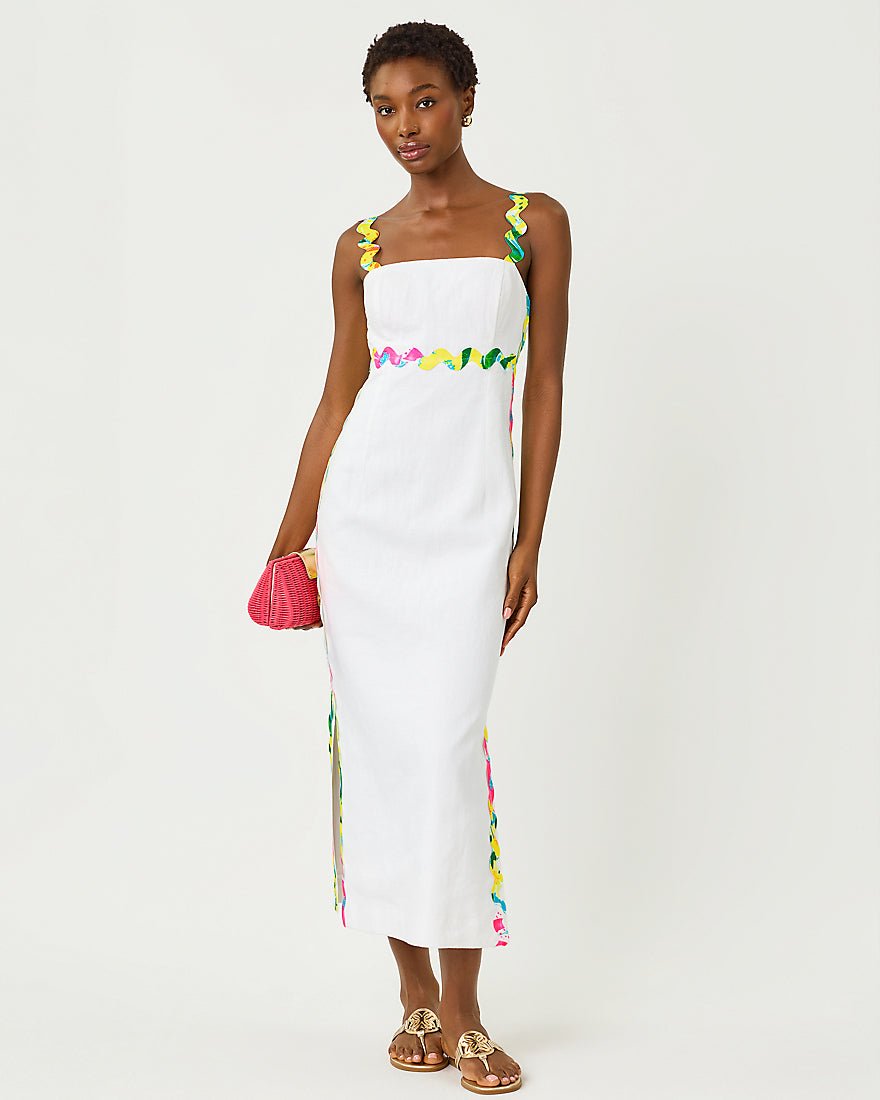 Lilly Pulitzer - Mikayla Linen Midi Dress - Resort White