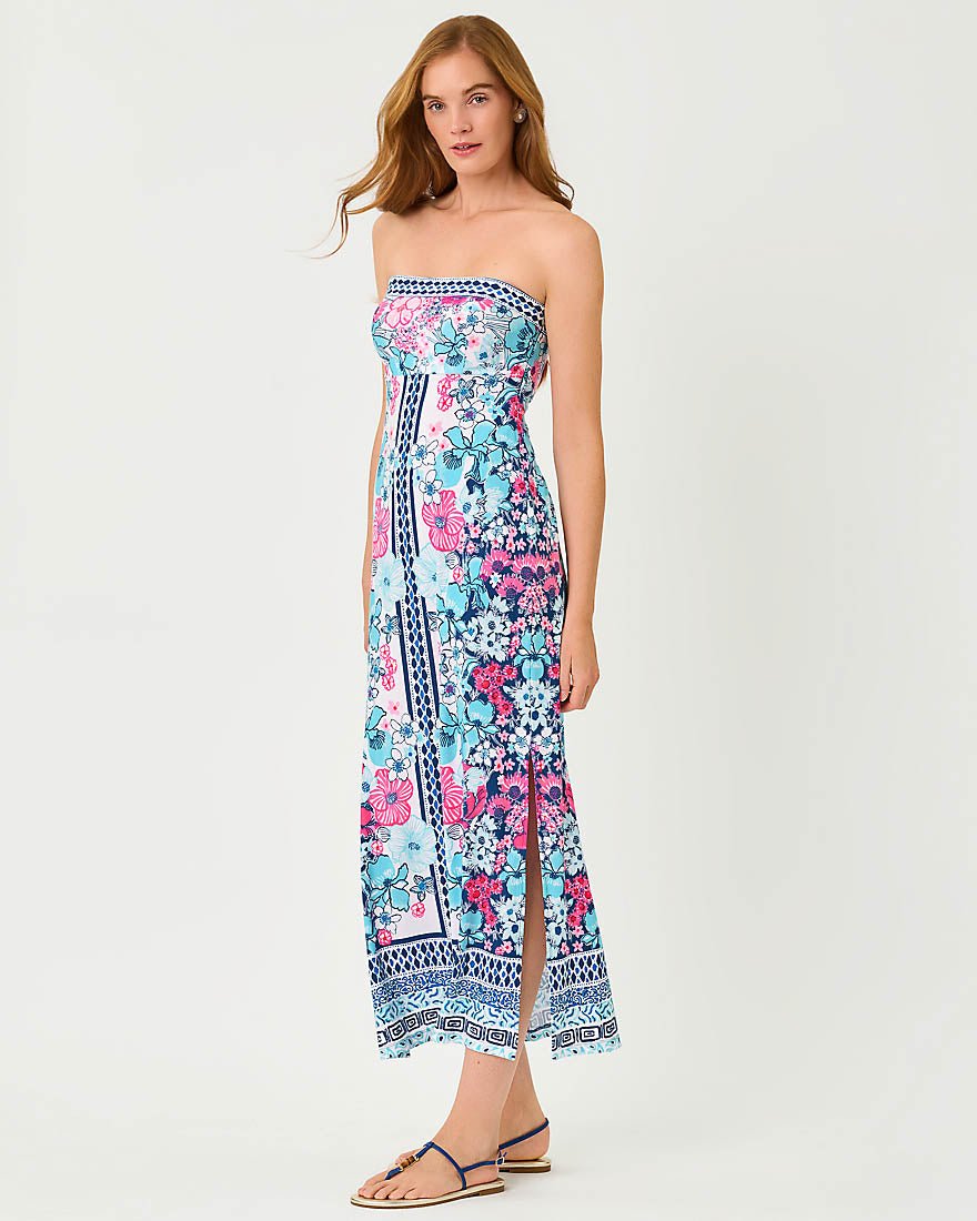 Lilly Pulitzer - Noa Strapless Maxi Dress - Starlight Navy In All Her Glory