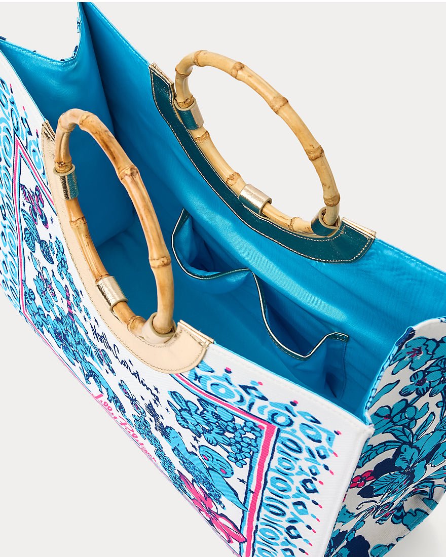 Lilly Pulitzer - Oasis Canvas Tote - Capri Blue North Carolina Destination