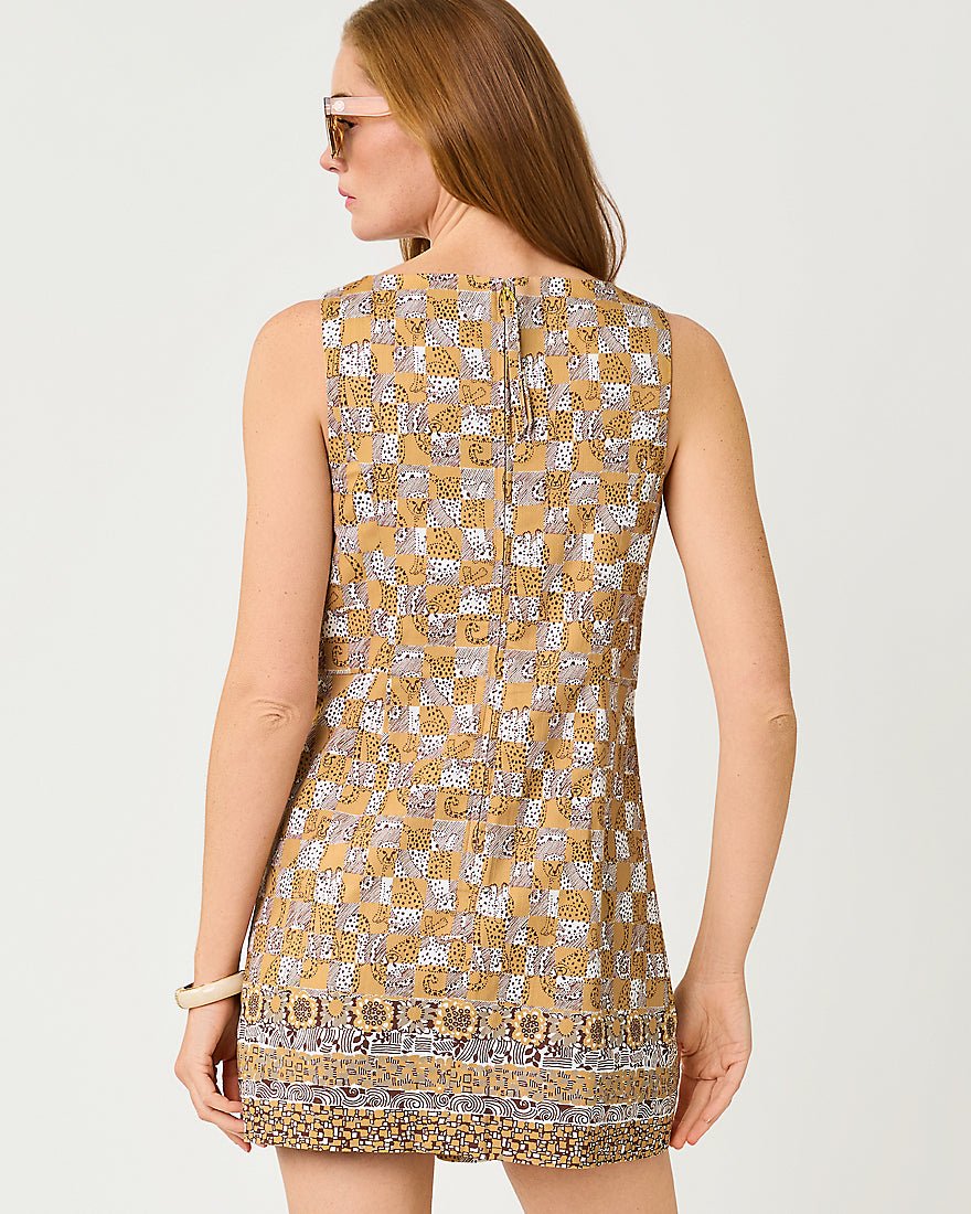 Lilly Pulitzer - Oriana Shift Romper - Iced Latte Cheetah Checks