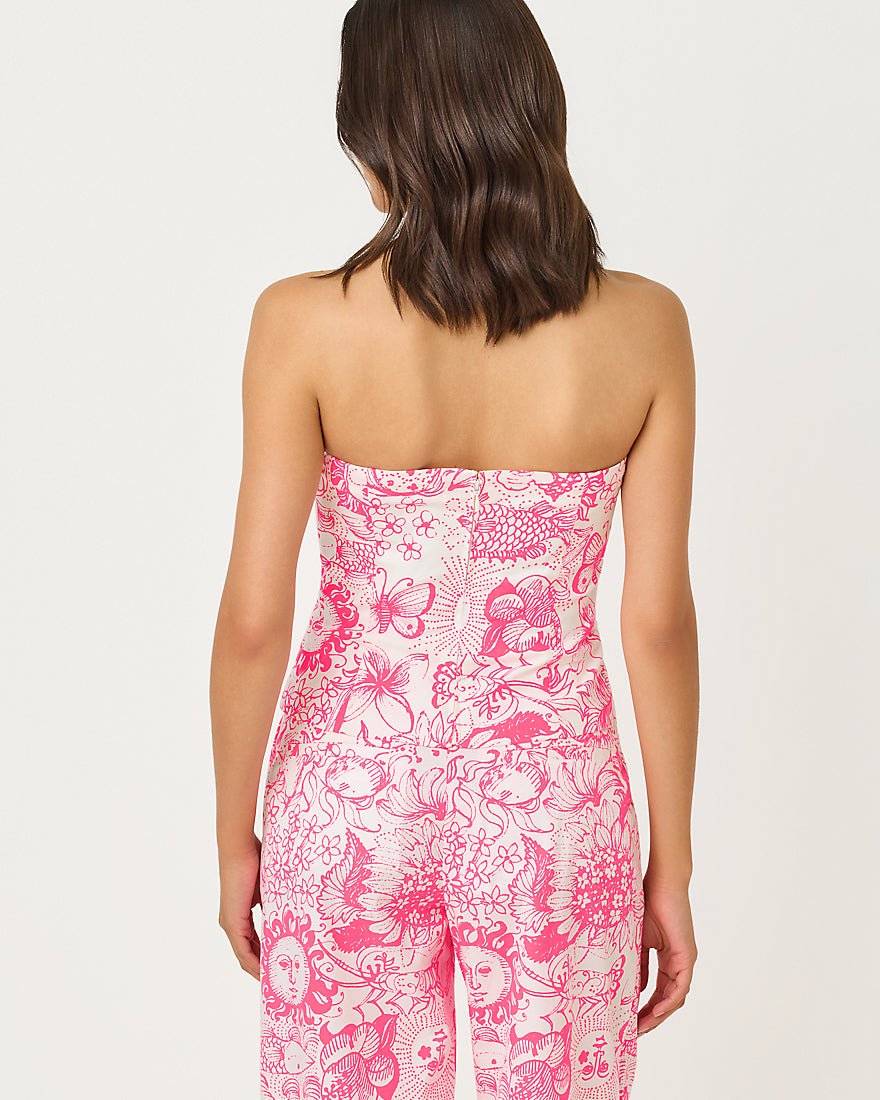 Lilly Pulitzer - Parni Strapless Cropped Top - Cherry Blossom Pink Fleur De Lilly