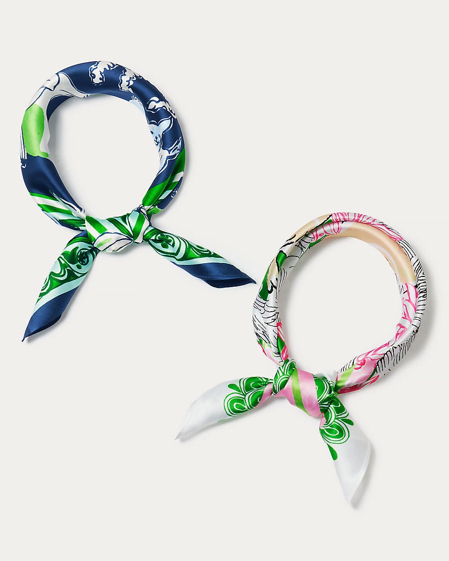 Lilly Pulitzer - Poinciana Silk Scarf - Low Tide Navy Canine Couture