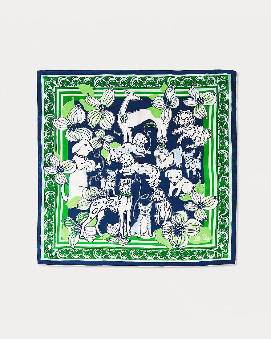 Lilly Pulitzer - Poinciana Silk Scarf - Low Tide Navy Canine Couture