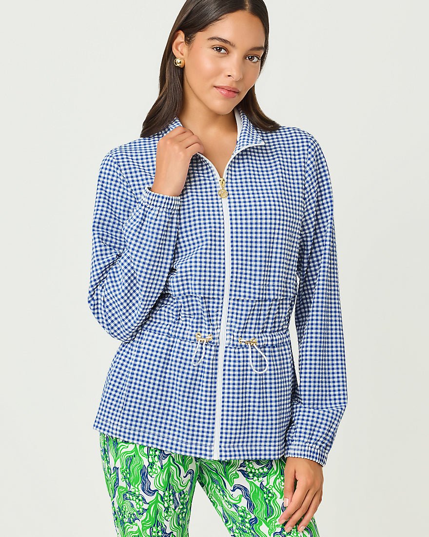 Lilly Pulitzer - Romilly Performance Jacket Upf 50 Plus - Starlight Navy Mini Performance Gingham