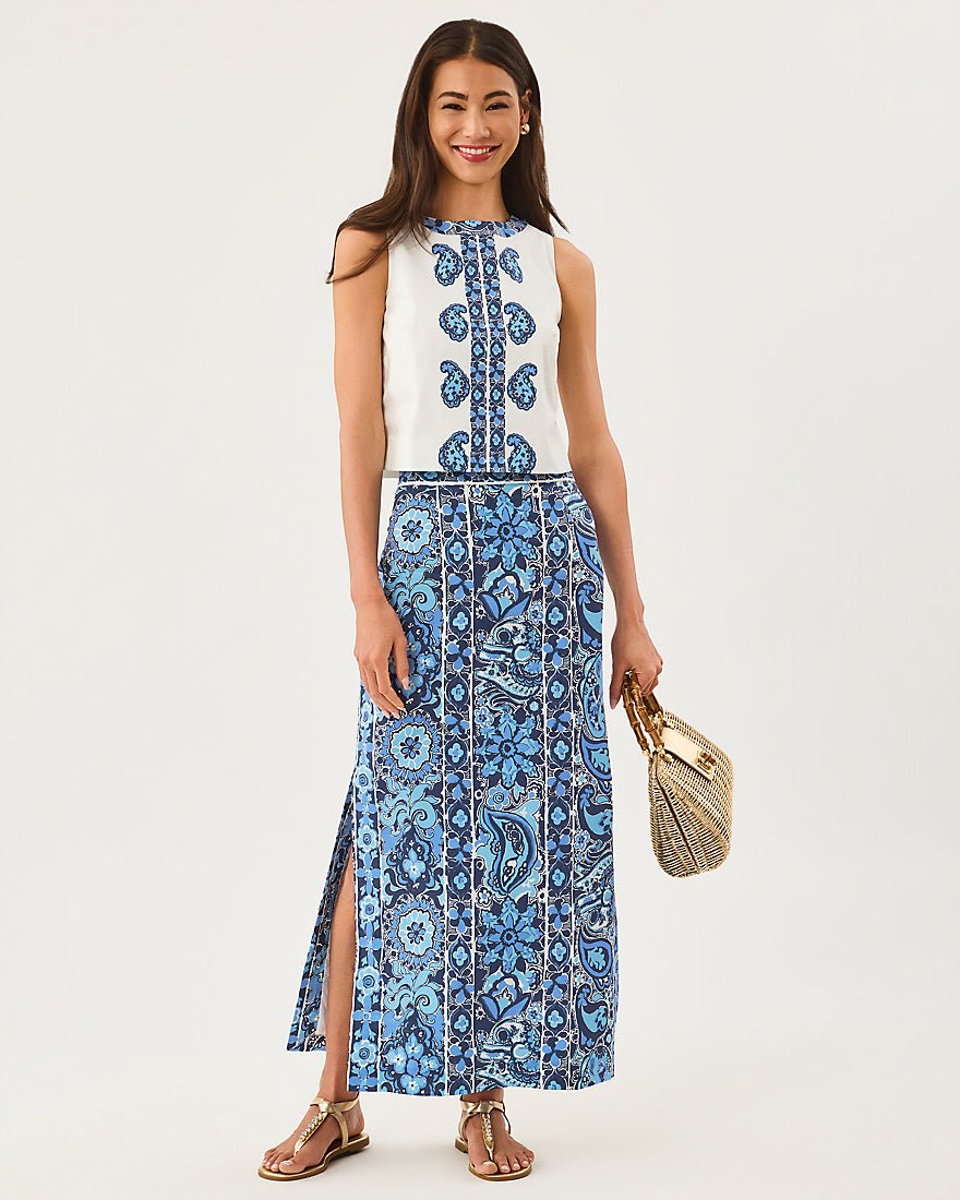 Lilly Pulitzer - Sanders Maxi Skirt - Low Tide Navy The Casbah