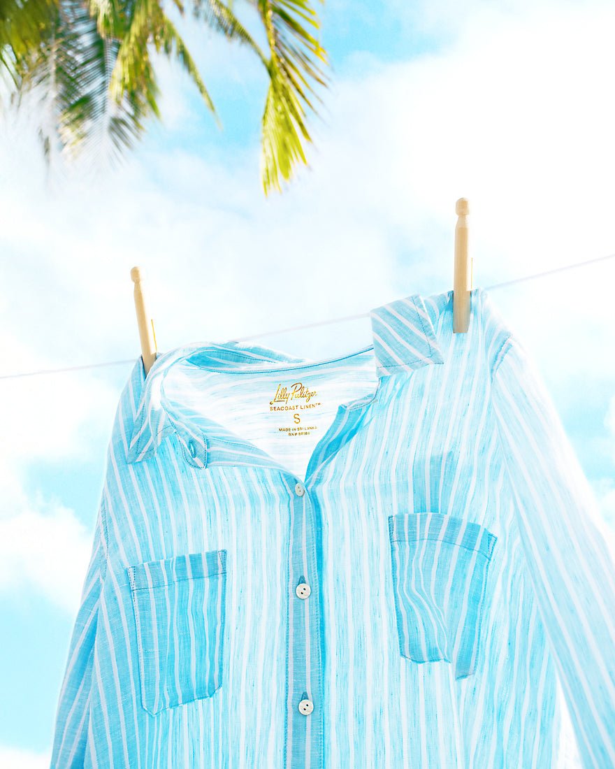 Lilly Pulitzer - Sea View Button Down Top - Capri Blue Saint Tropez Stripe