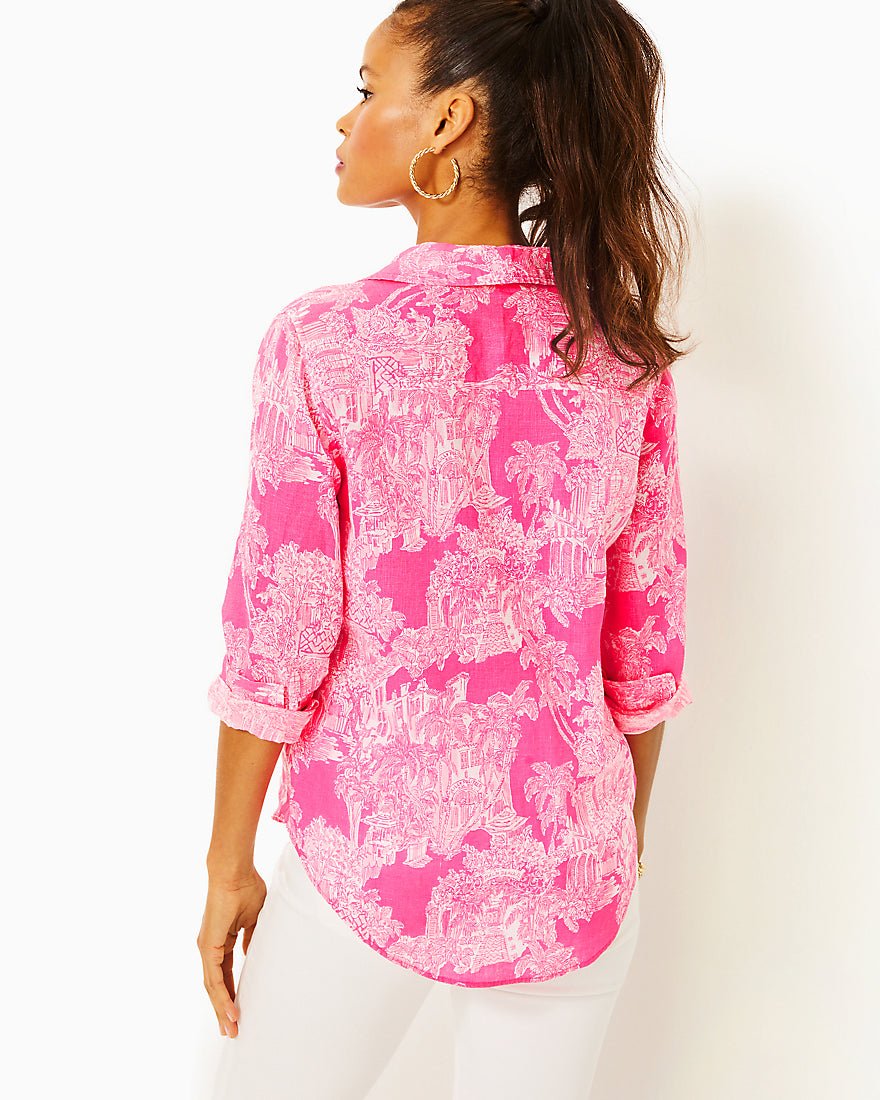 Sea View Button Down Top - Roxie Pink Pb Anniversary Toile - 2