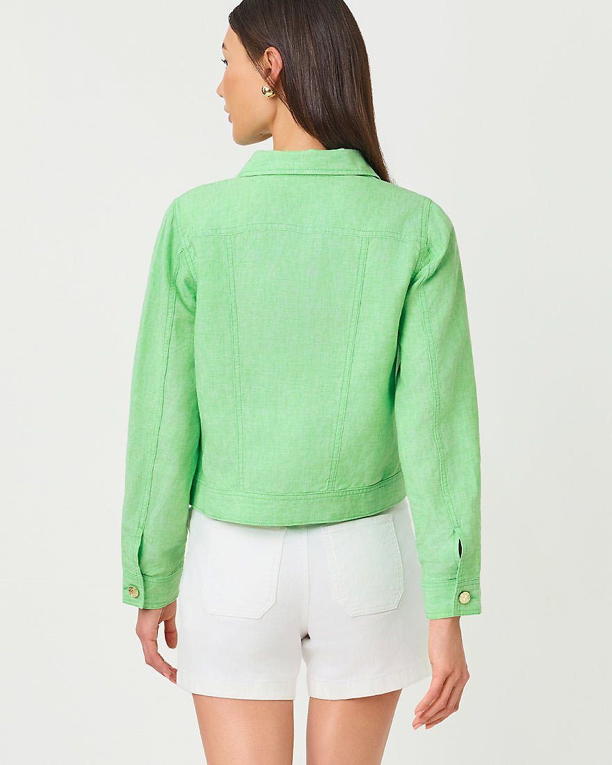 Lilly Pulitzer - Seaspray Linen Jacket - Jackfruit Green X Resort White