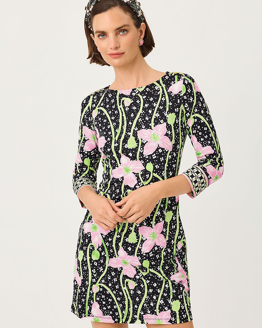 Lilly Pulitzer - Short Seralina Upf 50 Plus Dress - Onyx Blushing Blooms