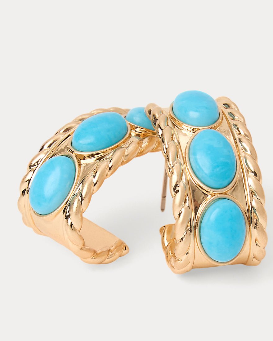 Lilly Pulitzer - Sunshine Grove Hoop Earrings - Turquoise Tide