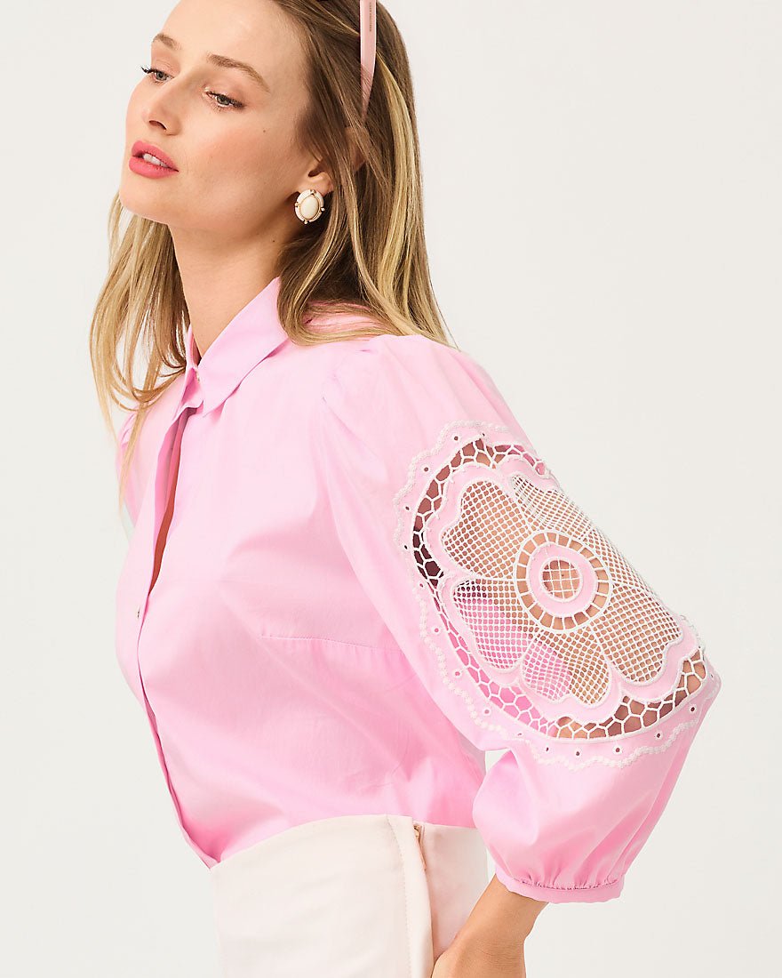 Lilly Pulitzer - The Flower Lace Lilly Shirt - Oleander Pink
